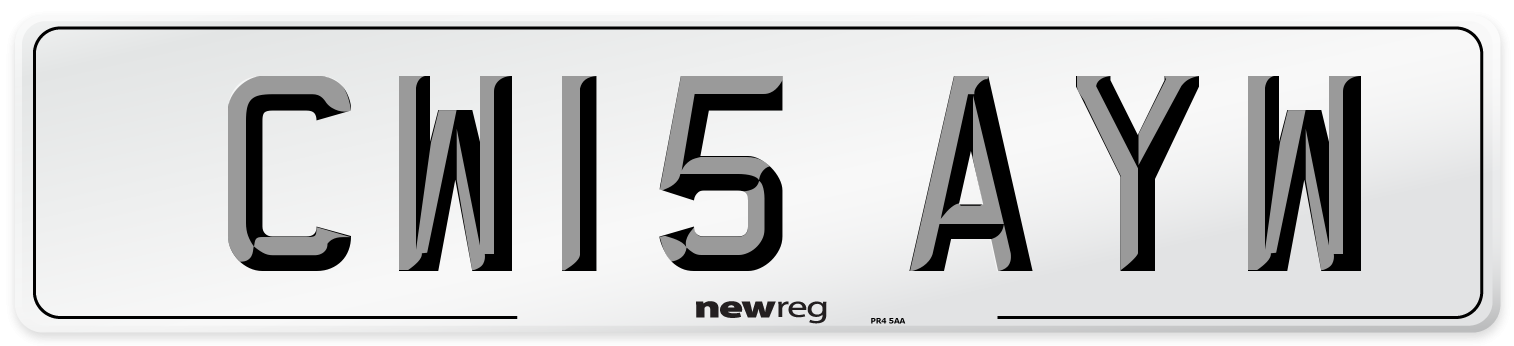 CW15 AYW Number Plate from New Reg